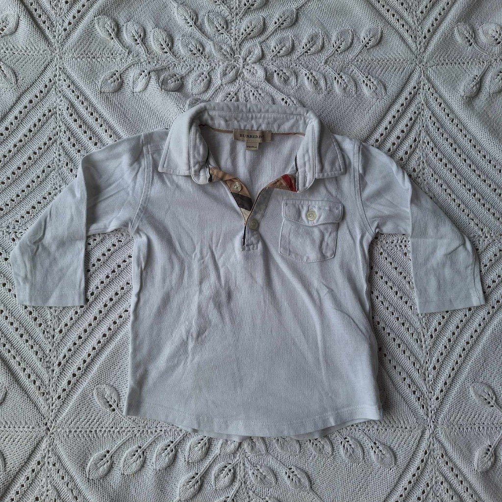 Burberry Baby longsleeve kraagje 80, Kinderen en Baby's, Babykleding | Maat 80, Verzenden, Jongetje of Meisje, Overige typen