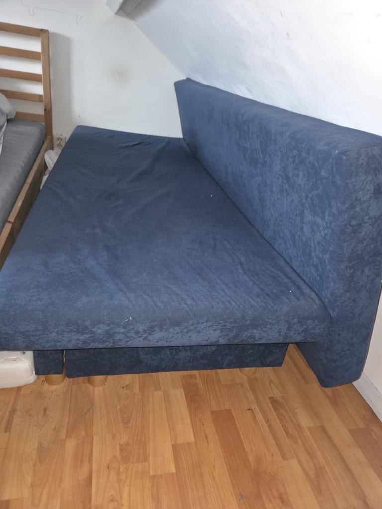 Slaapbank blauw, Huis en Inrichting, Slaapkamer | Slaapbanken, Ophalen, Blauw, Tweepersoons, 140 cm