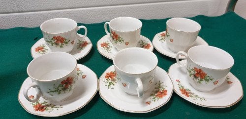Kop en schotels 12-delig, Antiek en Kunst, Ophalen of Verzenden