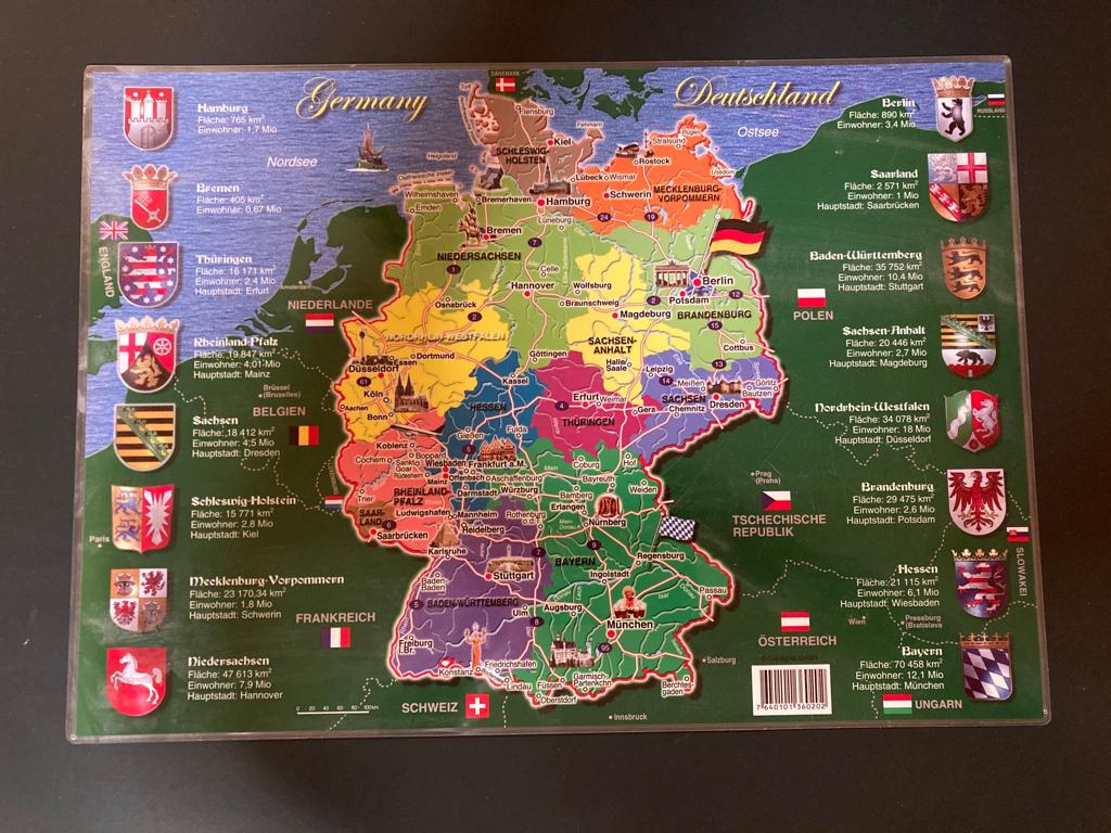 Kaart van Duitsland + Kölsches Grundgesetz (humor in dialect, Ophalen of Verzenden, Zo goed als nieuw, Overige typen