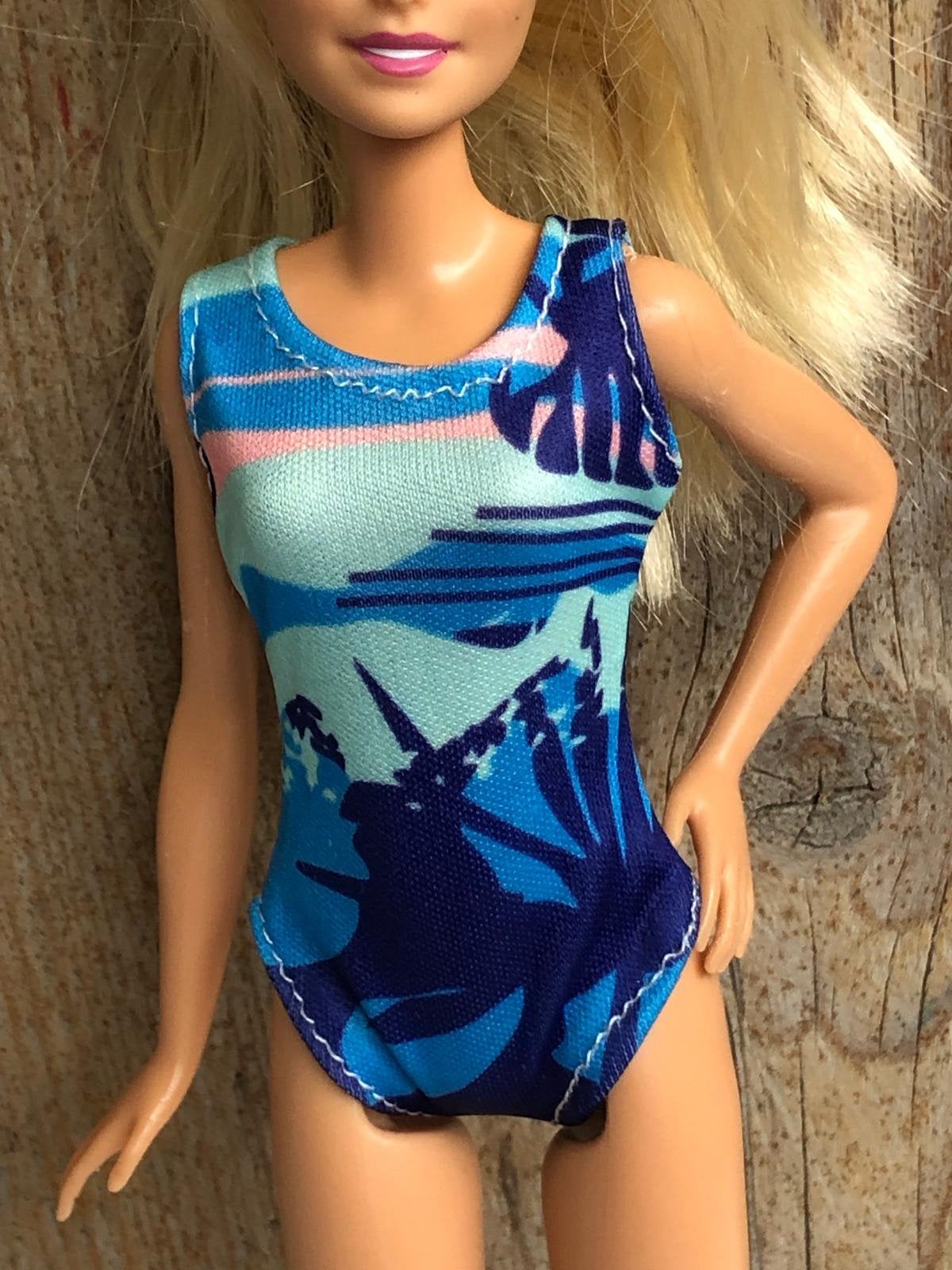 Blauw roze mintgroen badpak voor Barbie, Ophalen of Verzenden, Zo goed als nieuw, Barbie