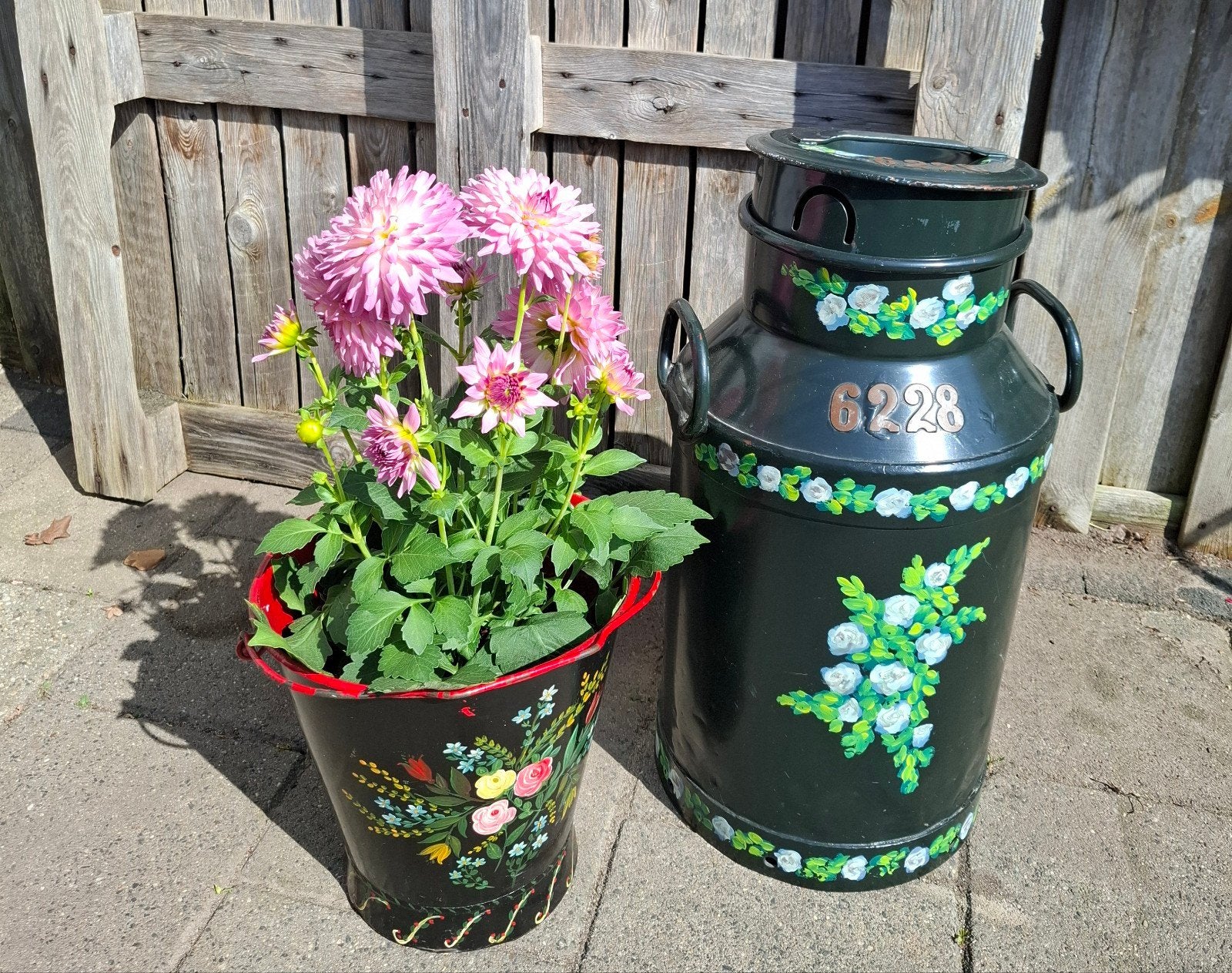 Leuke set bestaande uit een melkbus en een emmer,, Ophalen