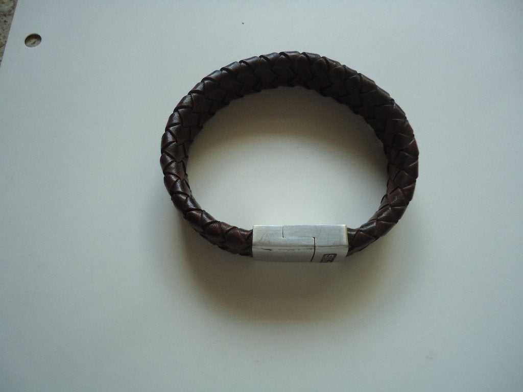 heren armband S en D, Sieraden, Tassen en Uiterlijk, Ophalen of Verzenden, Gebruikt, Bruin, Leer