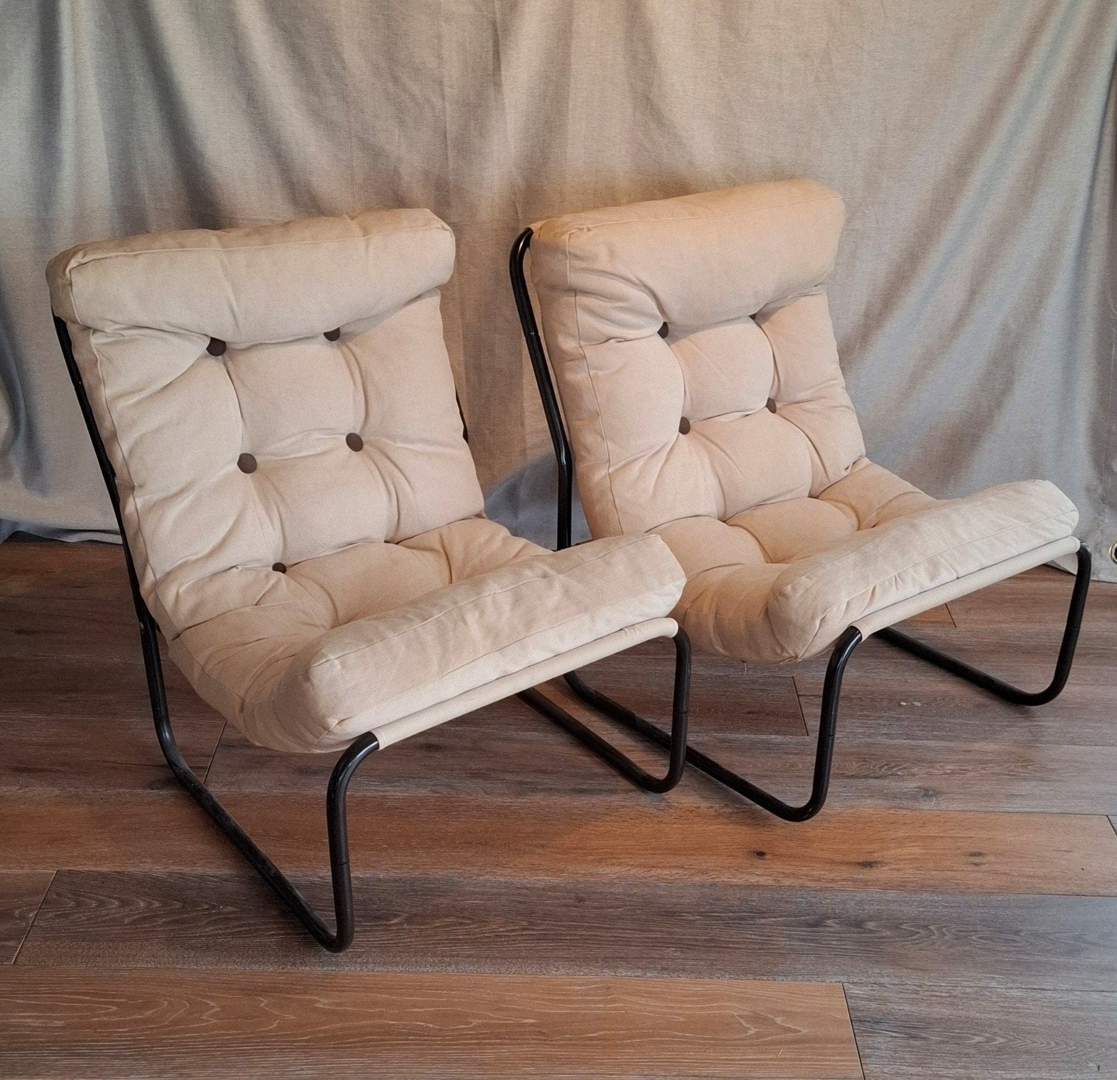 Twee Vintage Ikea Pixi Loungestoelen, Gebruikt, Minder dan 75 cm, Ophalen of Verzenden, Stof