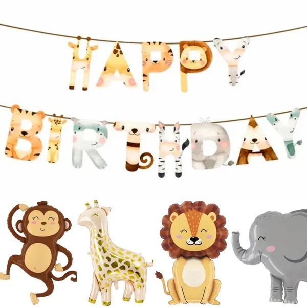 Ballonnen en slinger set Jungle Animals, Versiering, Verjaardag, Nieuw, Ophalen of Verzenden