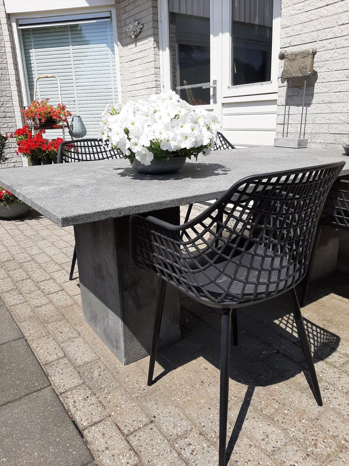 Tuintafel met stoelen, Ophalen, Gebruikt, Overige materialen, 4 zitplaatsen
