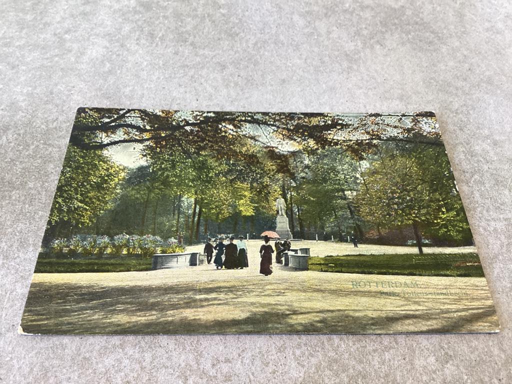 Rotterdam.        Park met Tollens Standbeeld, Ophalen of Verzenden, Zuid-Holland