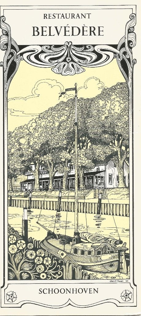 Menukaart Restaurant Belvédère Schoonhoven, Ophalen of Verzenden, Overige typen