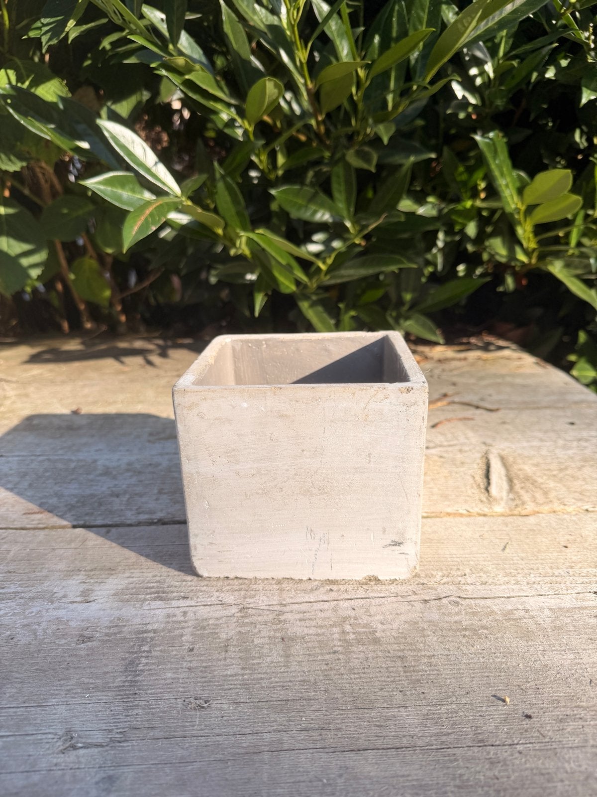 Betonnen vierkante pot 13x13cm, Tuin en Terras, Vierkant, Binnen, Ophalen of Verzenden, Zo goed als nieuw