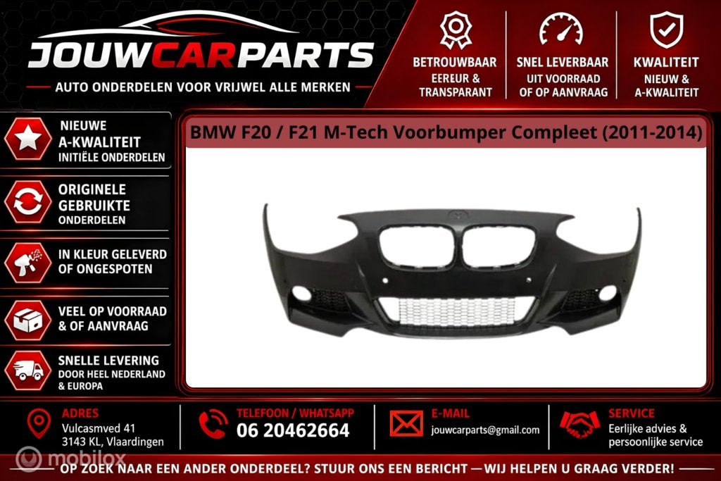 Bumper voor BMW 1-serie F20 ('11->) m tech / m paket, Auto-onderdelen, Carrosserie en Plaatwerk, Voorbumper, Voor, Nieuw, Ophalen of Verzenden