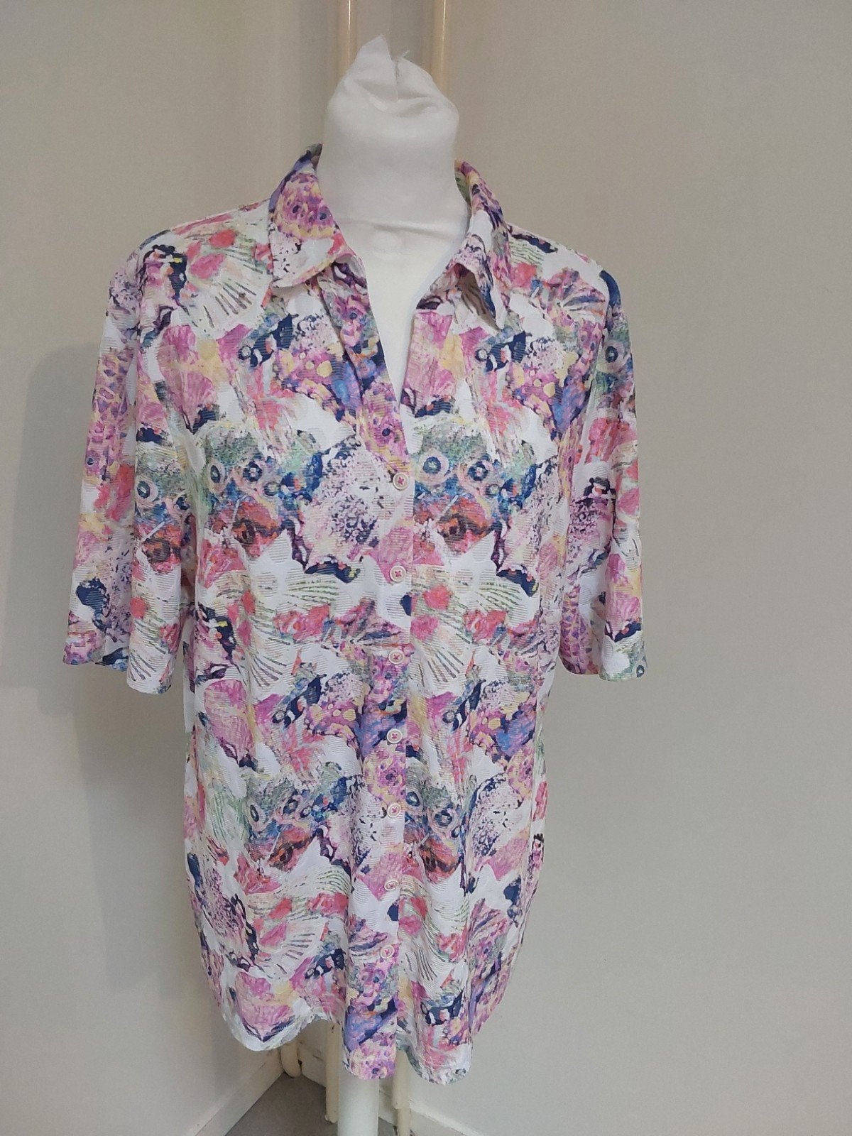 Prachtige blouse van Erfo maat 44 met leuke allover print, Erfo, Ophalen of Verzenden, Zo goed als nieuw