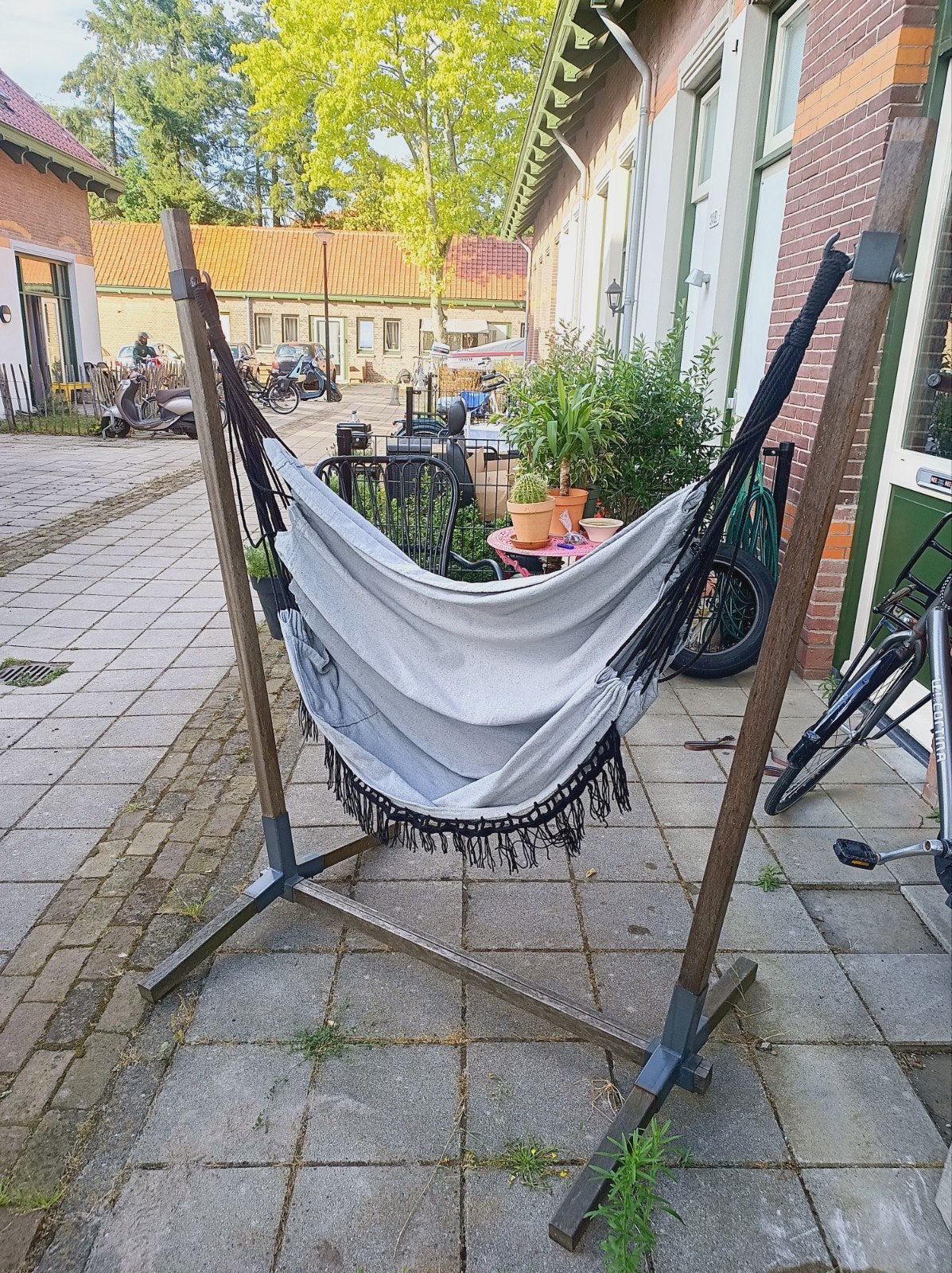 Hangmat met standaard, Tuin en Terras, Hangmatten, Ophalen, Gebruikt, Met standaard, Eenpersoons
