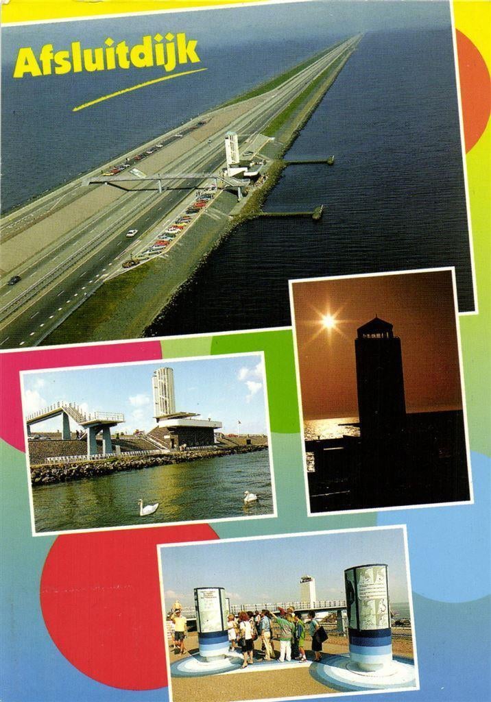 Afsluitdijk - 4 afb - 1998 gelopen, Ophalen of Verzenden, Voor 1920, Gelopen, Noord-Brabant