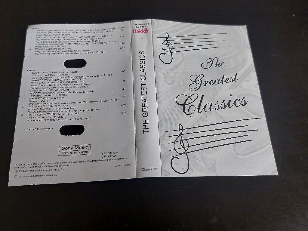 THE GREATEST CLASSICS (MC), Klassiek, 1 bandje, Ophalen of Verzenden, Zo goed als nieuw
