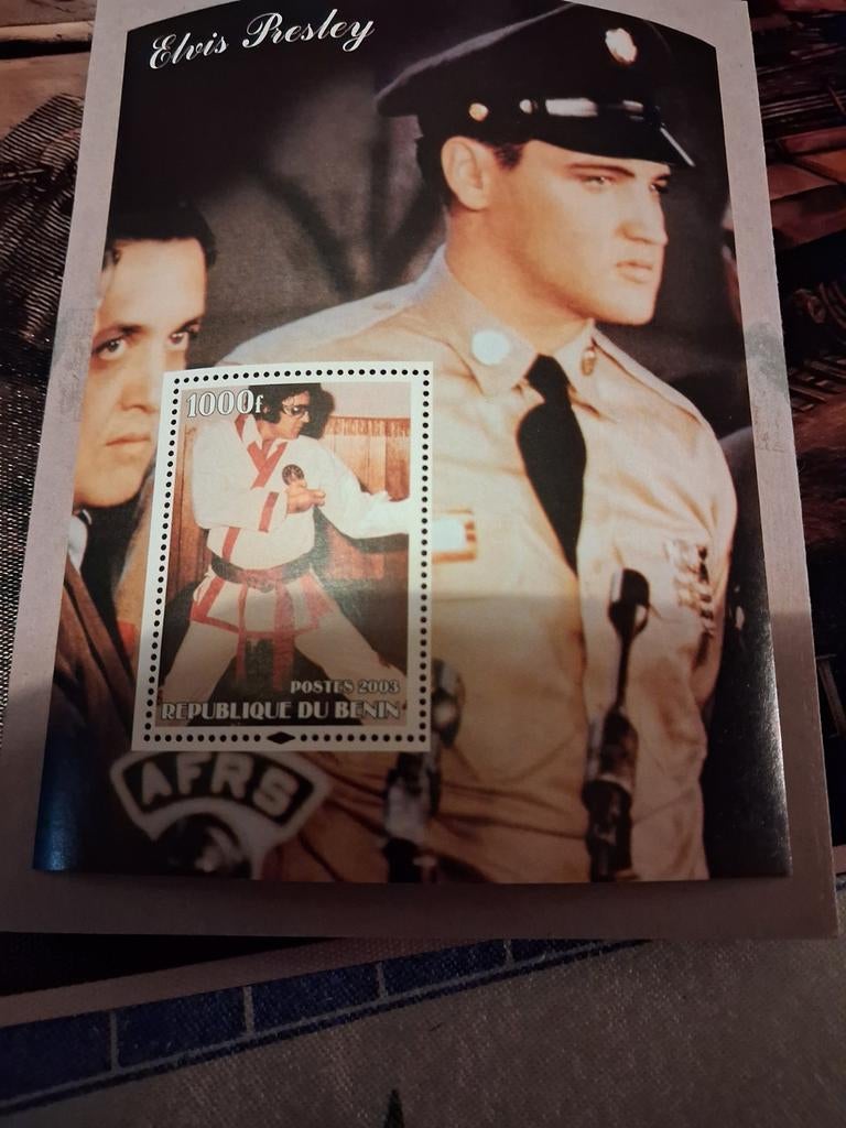 Elvis Presley postzegel uit Benin, 2003 is een. Los vel, Ophalen of Verzenden, Overige landen, Gestempeld