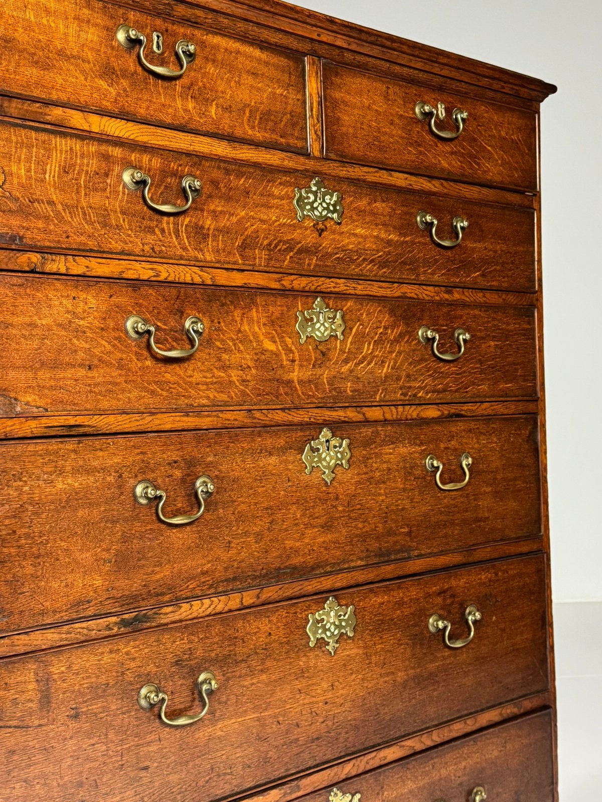 Engelse ladekast Tallboy, Huis en Inrichting, Kasten | Ladekasten, Ophalen, Gebruikt, Eikenhout, 50 tot 100 cm