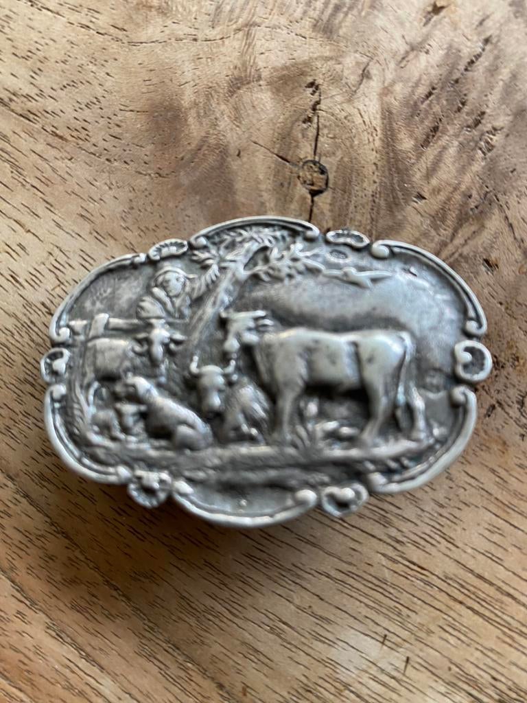 Zilveren Brosse koeien, Antiek en Kunst, Antiek | Goud en Zilver, Ophalen of Verzenden