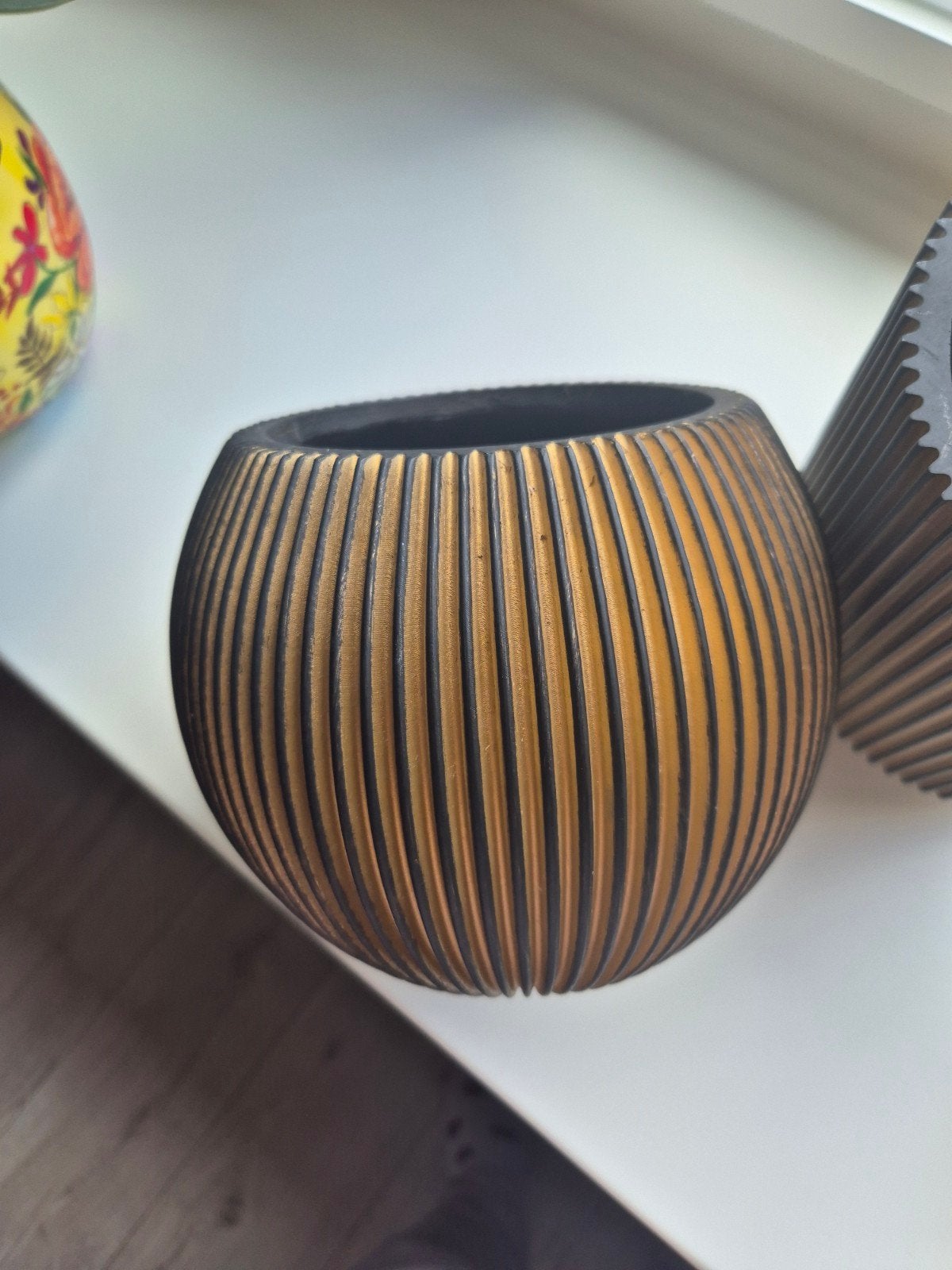 bloempot hout  .., Ophalen, Gebruikt, Rond, Aardewerk