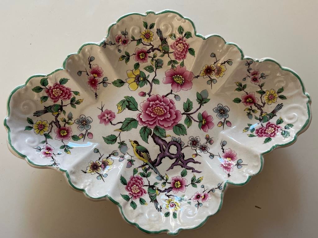 Old Foley James Kent Chinoiserie schaal 27x20 cm, Antiek en Kunst, Antiek | Porselein, Ophalen of Verzenden