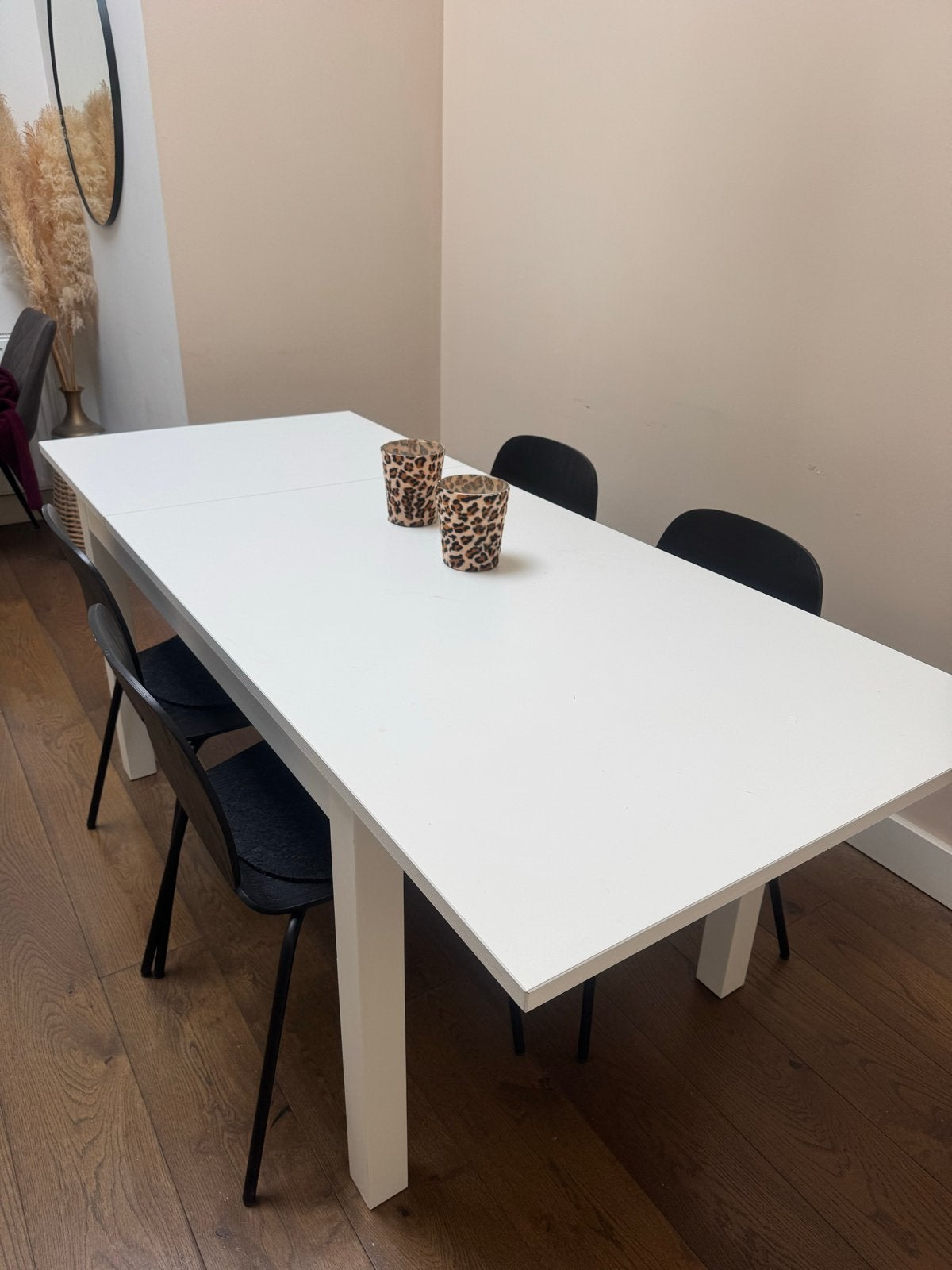 IKEA NÄSINGE uitschuifbare tafel wit, incl 4 stoelen, Huis en Inrichting, Ophalen, Gebruikt, 100 tot 150 cm, 50 tot 100 cm