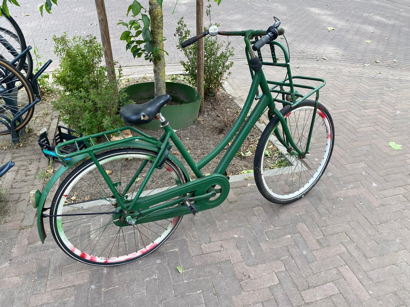 Oude groene fiets, Fietsen en Brommers, Fietsen | Dames | Omafietsen, Ophalen, Gebruikt