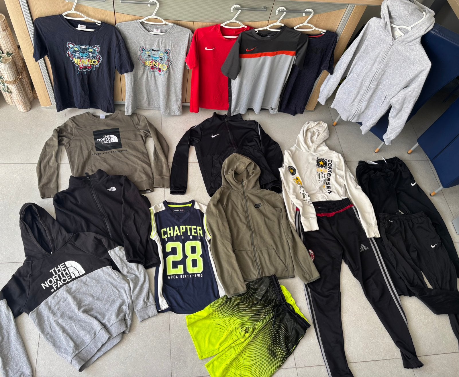Kledingpakket 164 The North Face, Adidas, Nike 2x gratis br, Gebruikt, Trui of Vest, Ophalen of Verzenden, Nike