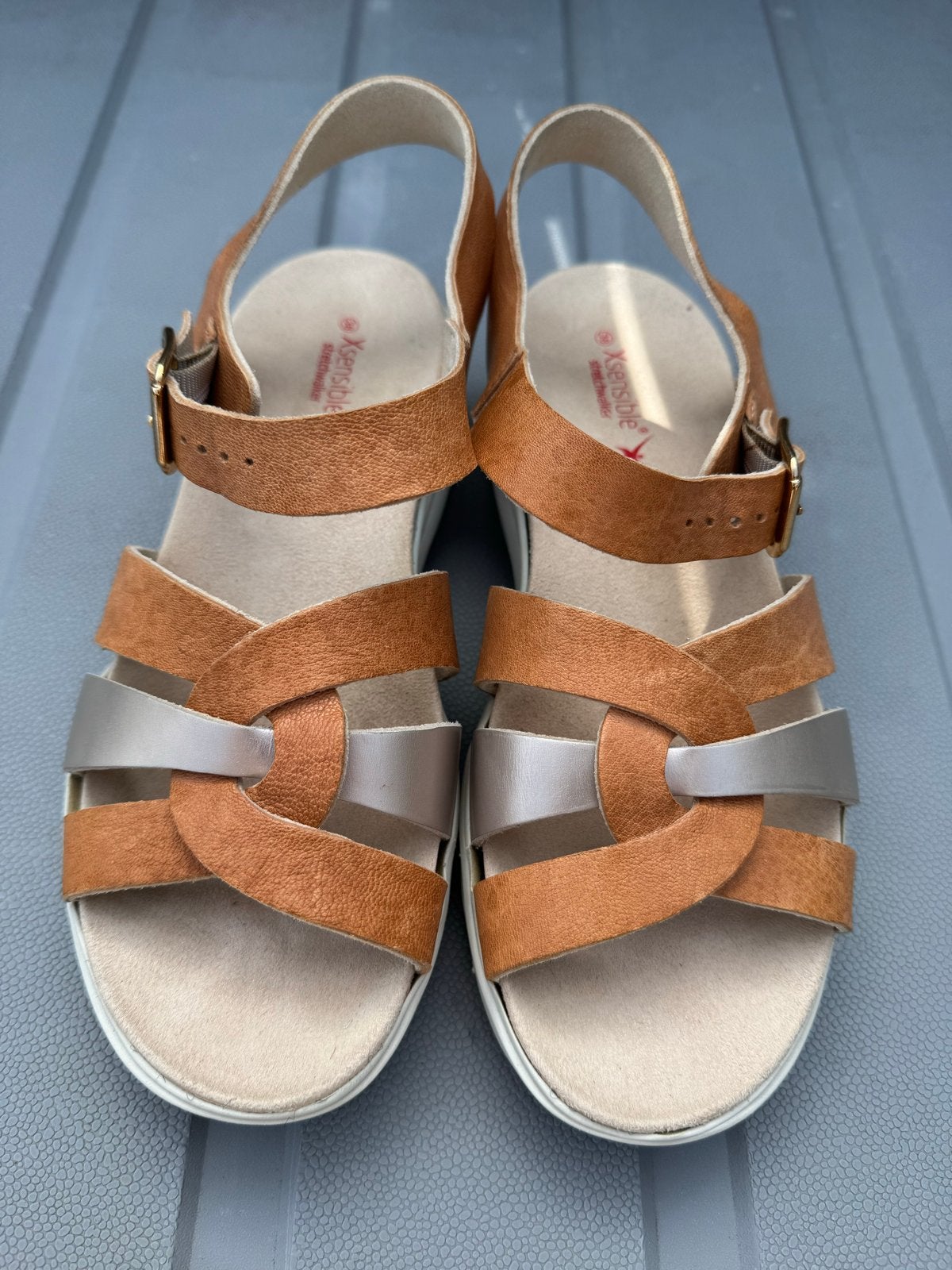 *Xsensible* Zeer nette sandalen, zo goed als nieuw, mt 38, Bruin, Verzenden, Sandalen of Muiltjes, Zo goed als nieuw