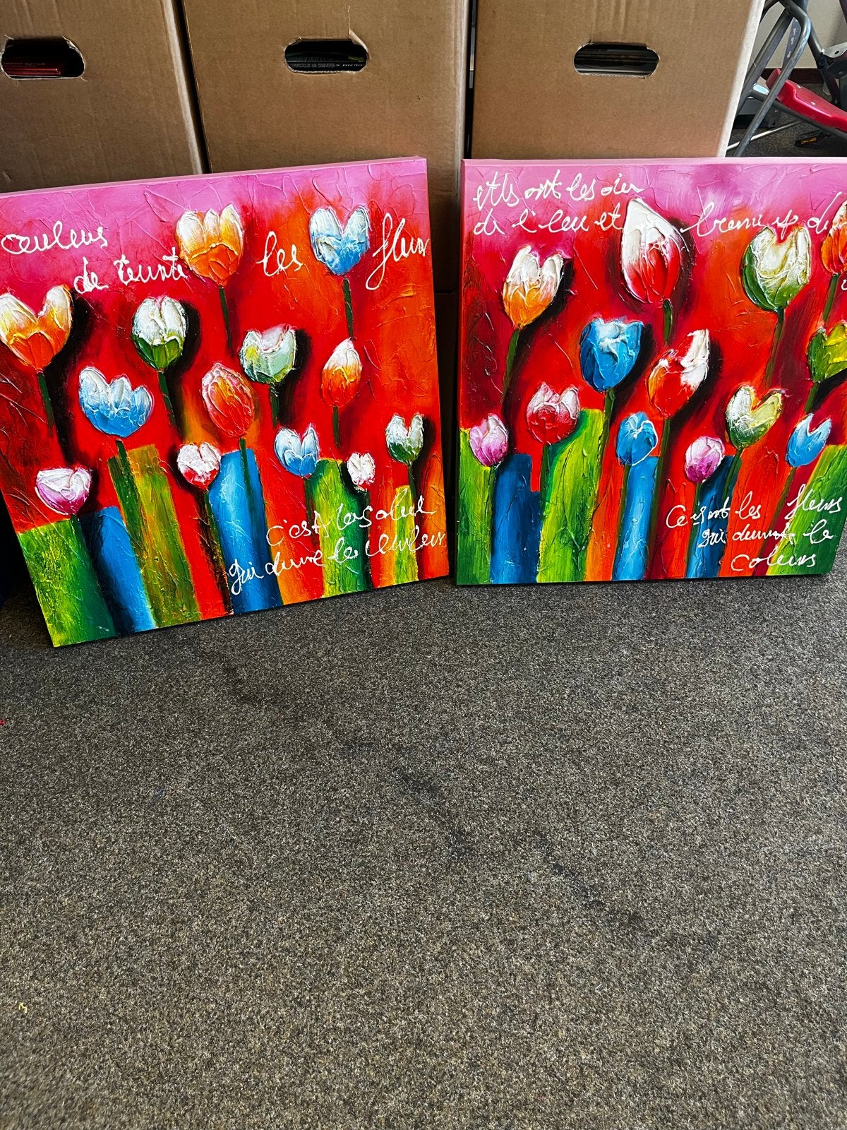 2 Schilderijen met Certificaat - Cobra Art Company, Acrylverf, Doek, Expressionistisch, Handgeschilderd