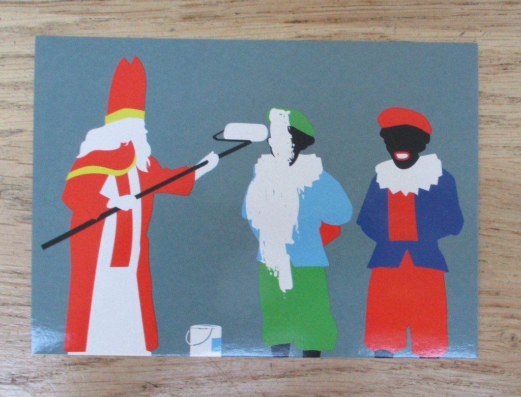Boomerang kaart sinterklaas sint nicolaas twee pieten, Ophalen of Verzenden, Zo goed als nieuw