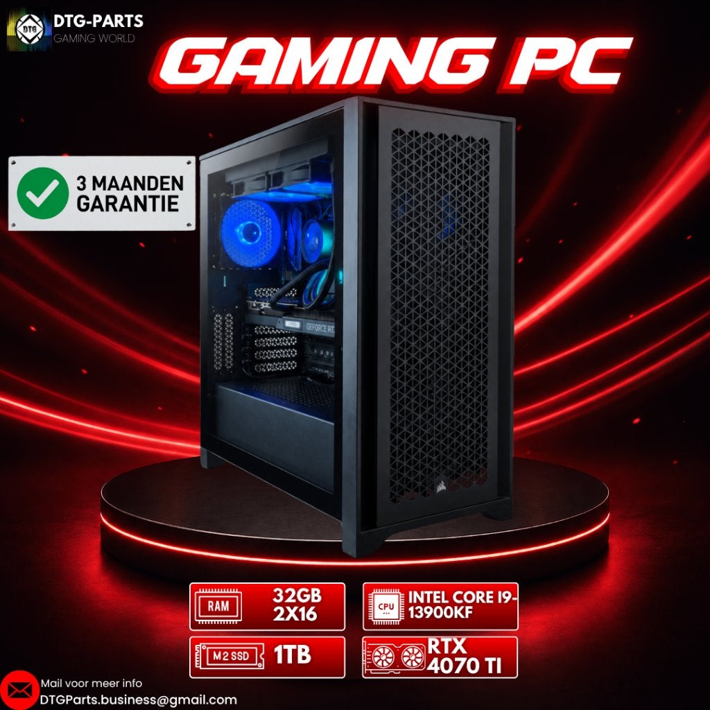 Gaming PC // RTX 4070 ti & Intel Core i9-13900KF & 32GB, Ophalen, 7604 HM, 32 GB, DTGParts.Business@gmail.com