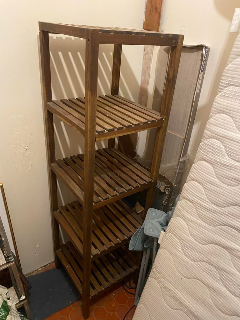 IKEA houten opbergkast met planken voor manden, Ophalen, Gebruikt