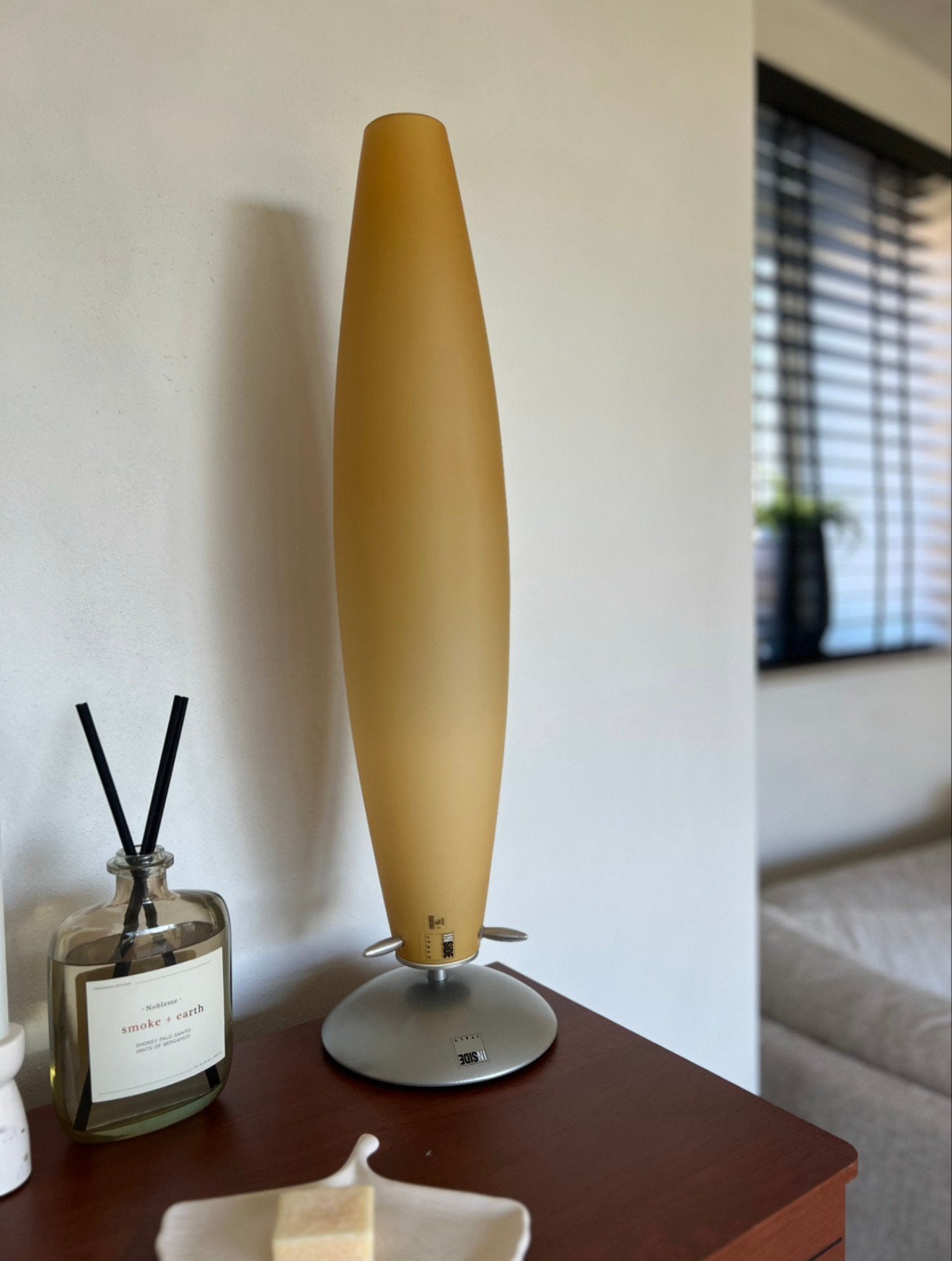 Vintage Design Tafellamp - Inside Italy – Murano Glas, Huis en Inrichting, Lampen | Tafellampen, Ophalen, Zo goed als nieuw, Glas