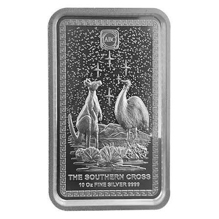10oz ABC Silver Southern Cross High Relief Minted Bar, Verzenden, Zilver