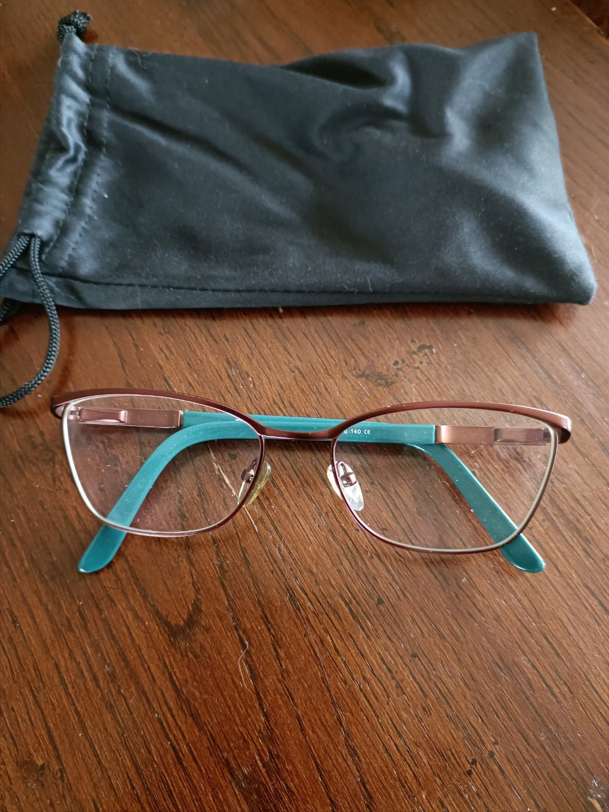 Stijlvolle bril met turquoise en bruine accenten, Overige merken, Bruin, Ophalen of Verzenden, Zo goed als nieuw