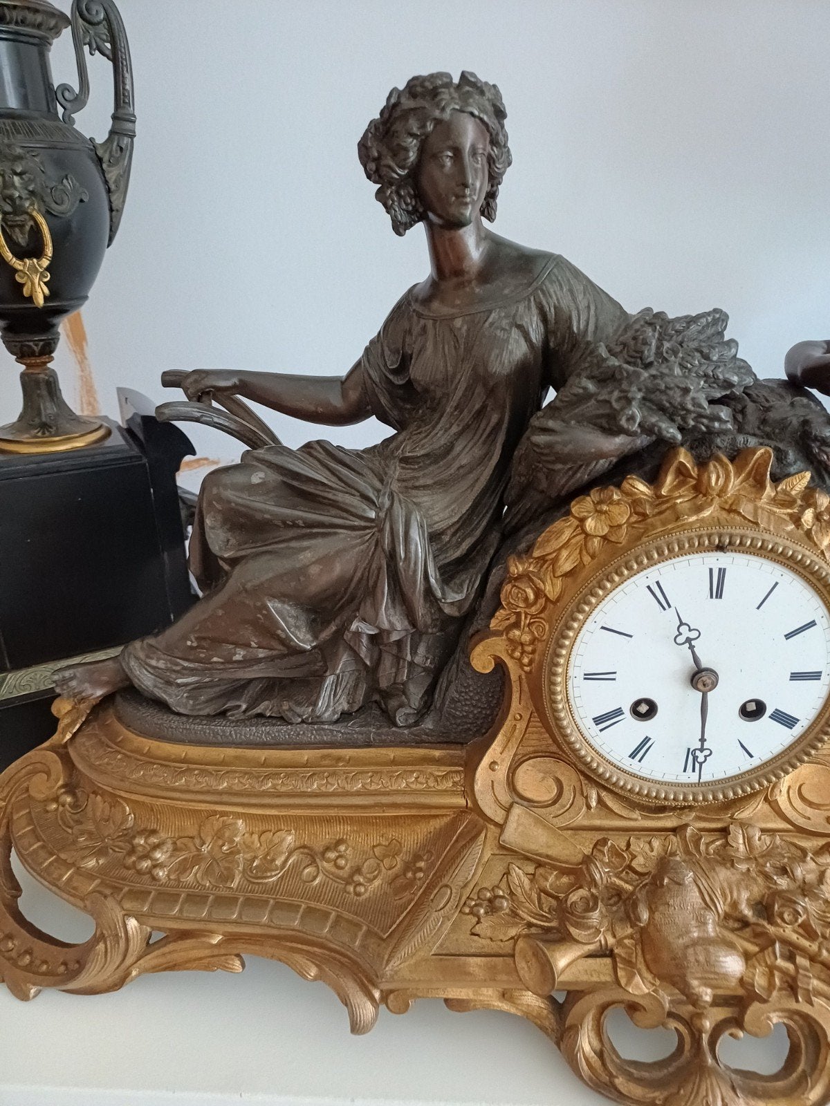 Prachtig mooie bronzen klokkenstel, Antiek en Kunst, Ophalen of Verzenden