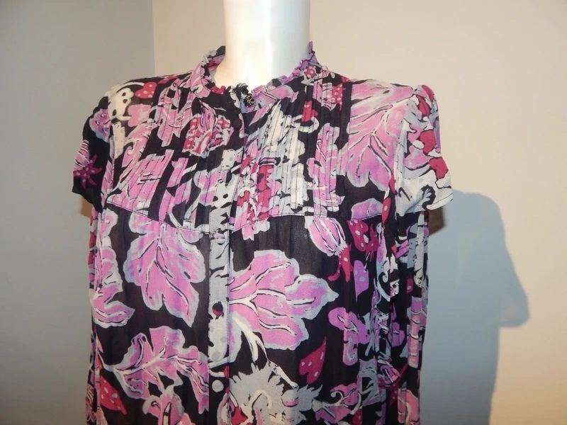 Fabienne Chapot mooie blouse kleurrijke bloemen ruches 40, Kleding | Dames, Blouses en Tunieken, Maat 38/40 (M), Meerkleurig, Ophalen of Verzenden