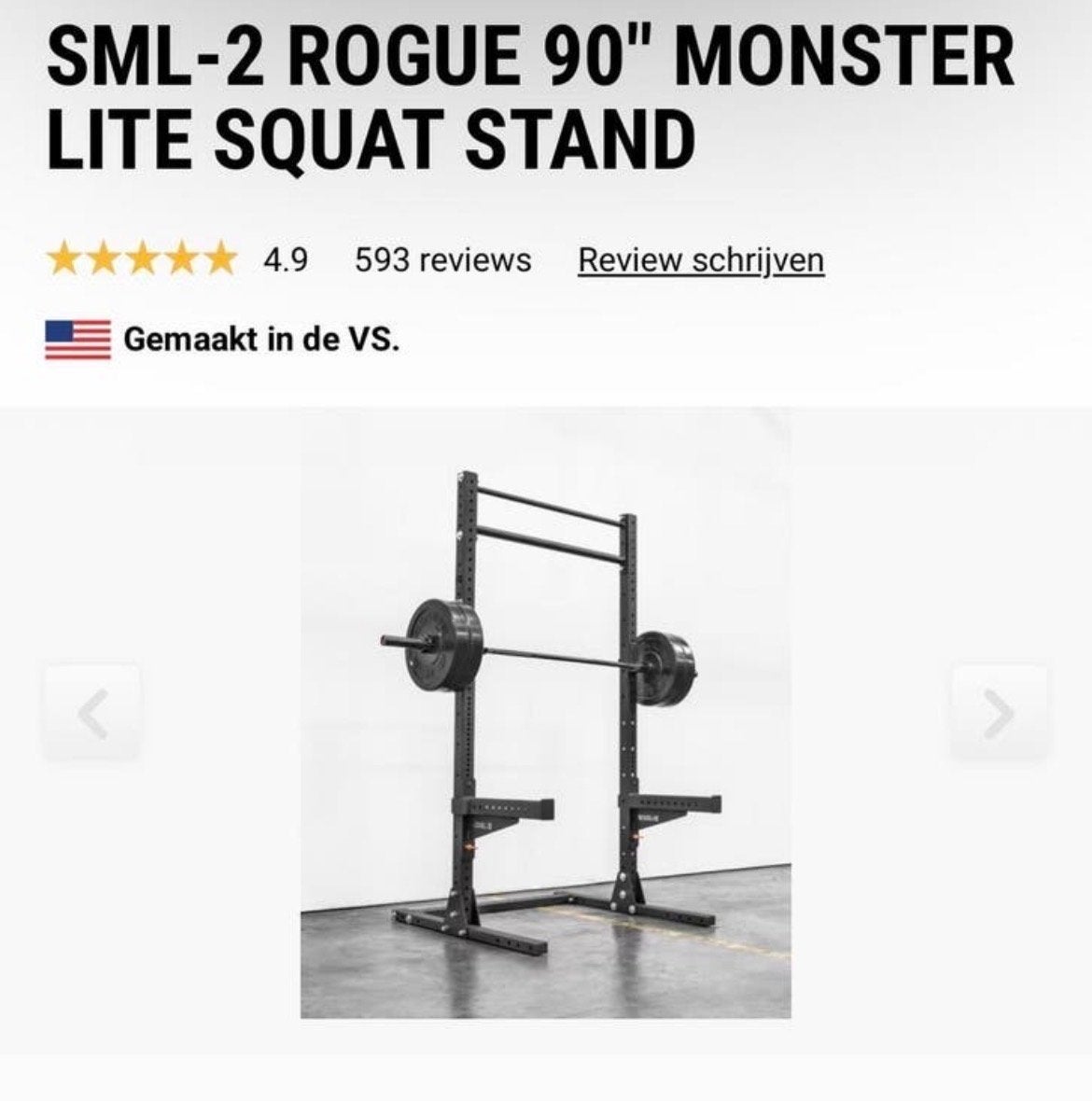 Rogue Squat Rek SML-2 Monster Lite Squat Stand, Ophalen of Verzenden, Zo goed als nieuw, Benen, Overige typen