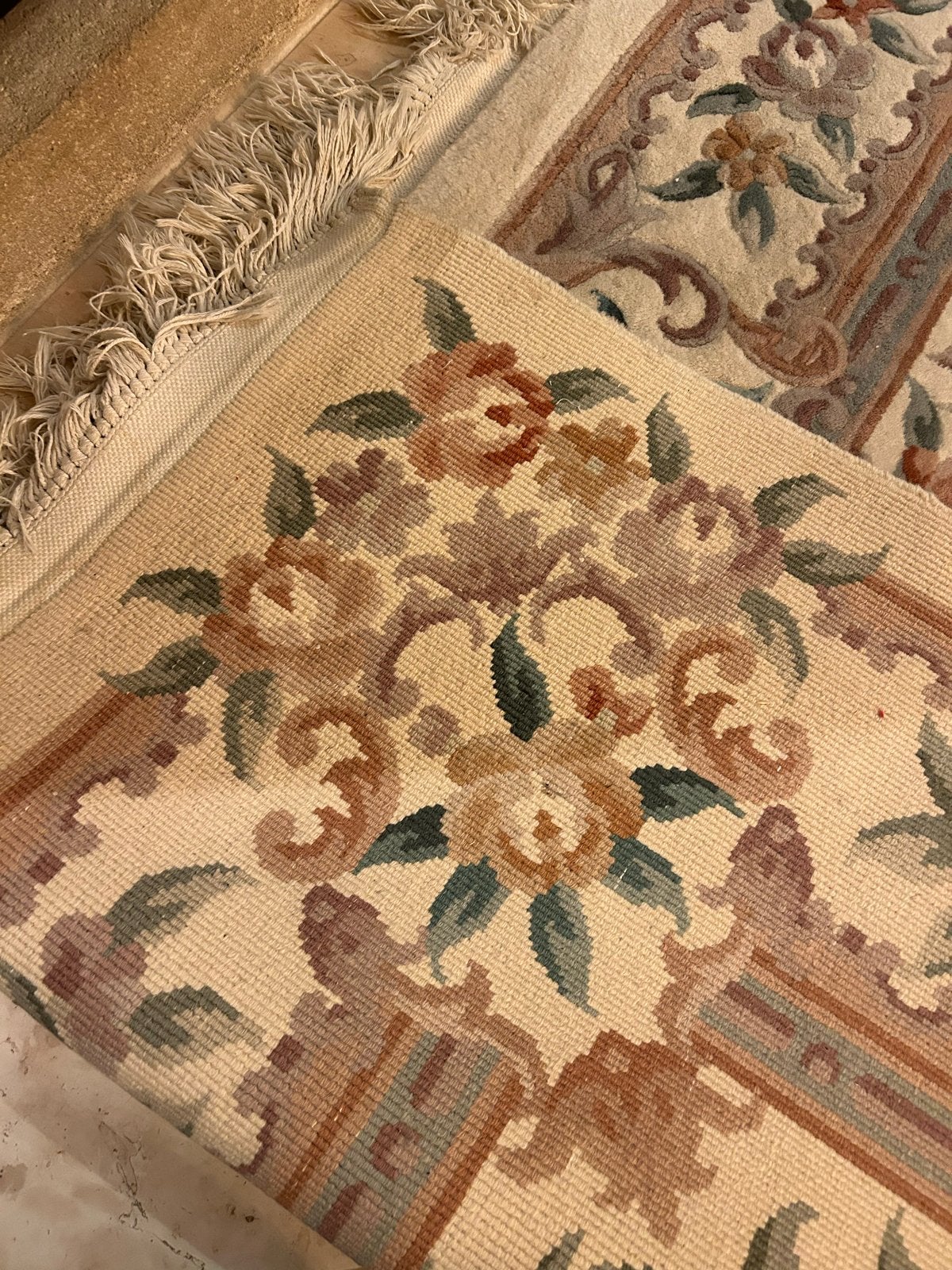 Origineel Chinees wollen tapijt 275x185 cm, Gebruikt, Beige, 150 tot 200 cm, 200 cm of meer