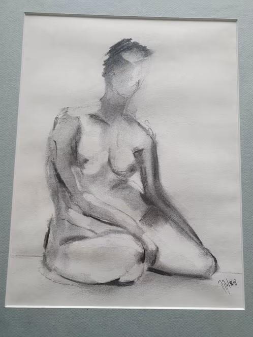 Tekening Marga Rol naakte vrouw, Ophalen