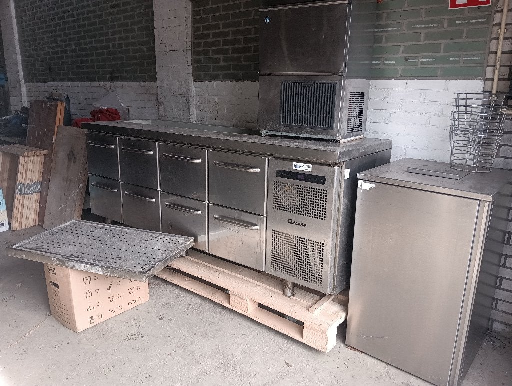 koelwerkbank, Ijsblokjes machine, lekblad, afvalbak ombouw, Ophalen, Gebruikt, Koelen en Vriezen