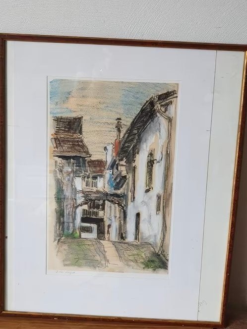 Jan den Hengst Originele pastel tek Ascona, Antiek en Kunst, Kunst | Schilderijen | Klassiek, Ophalen