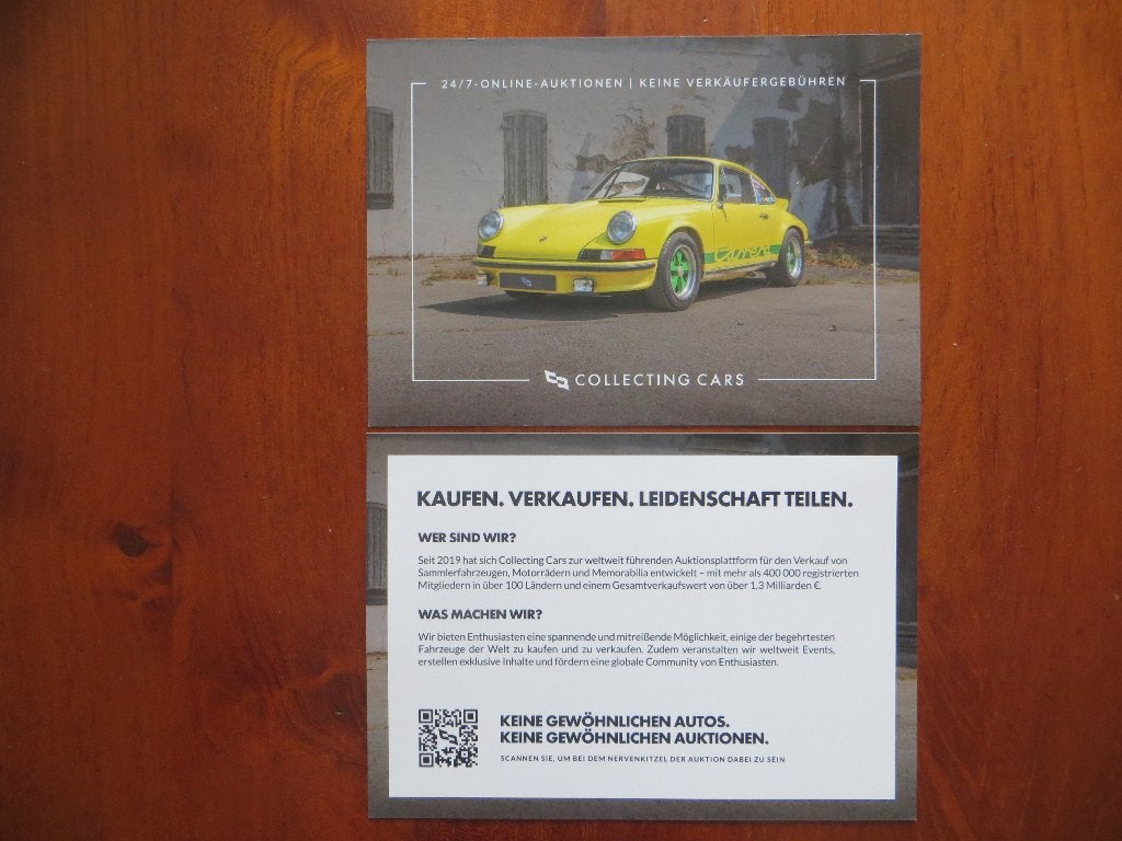Kaart Porsche 911 Carrera RS 2.7 1973, Boeken, Ophalen of Verzenden, Nieuw, Porsche