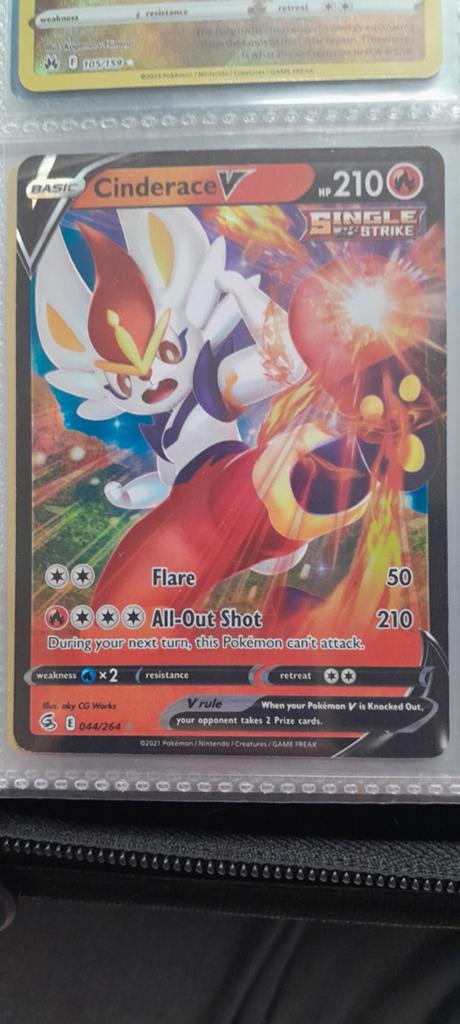 Pokémon Kaart: Cinderace V (044/264) - Single Strike, Hobby en Vrije tijd, Verzamelkaartspellen | Pokémon, Ophalen, Zo goed als nieuw