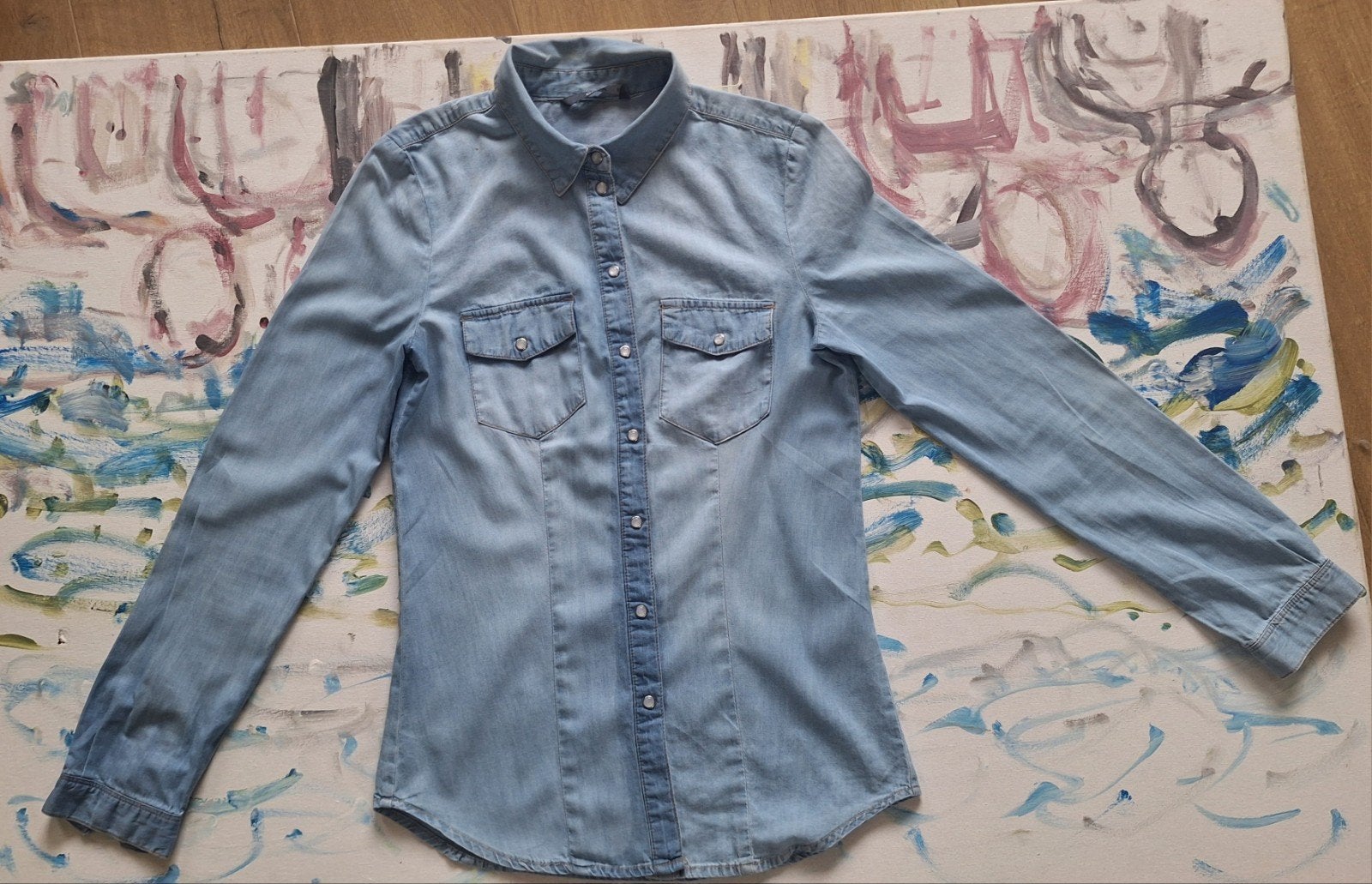 Spijkerblouse maat 34 van ONLY, Only, Blauw, Ophalen of Verzenden, Zo goed als nieuw