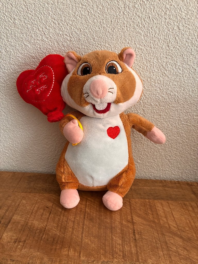 AH hamster knuffel met hart. ZGAN. (Meer op FOTO's)., Kinderen en Baby's, Albert Heijn, Hamster, Ophalen of Verzenden, Zo goed als nieuw