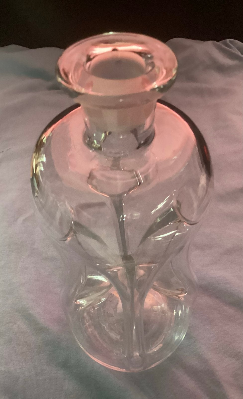 Vintage Holmegaard “Kluk Kluk”glazen karaf met stop, Verzenden