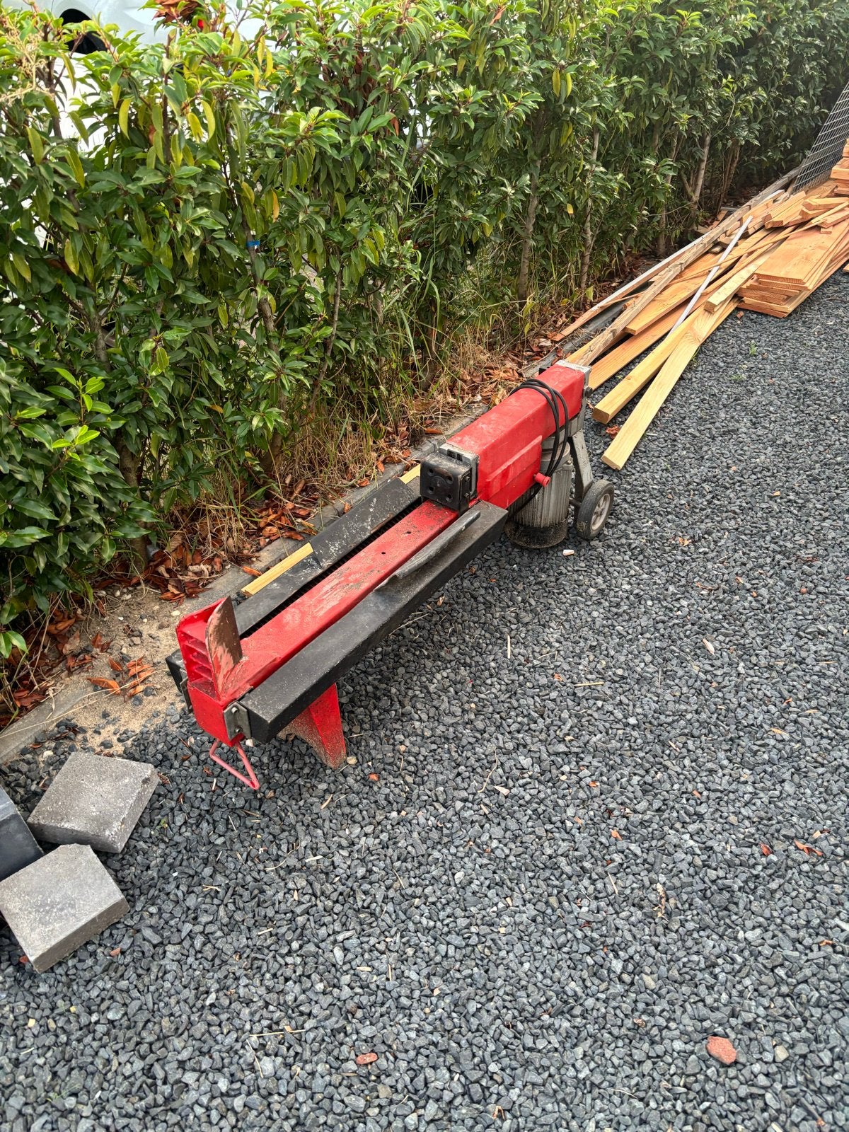 Crossfer LS5T-52 Elektrische Houtklover 5 Ton, Tuin en Terras, Ophalen, Gebruikt, Elektrisch, Liggend