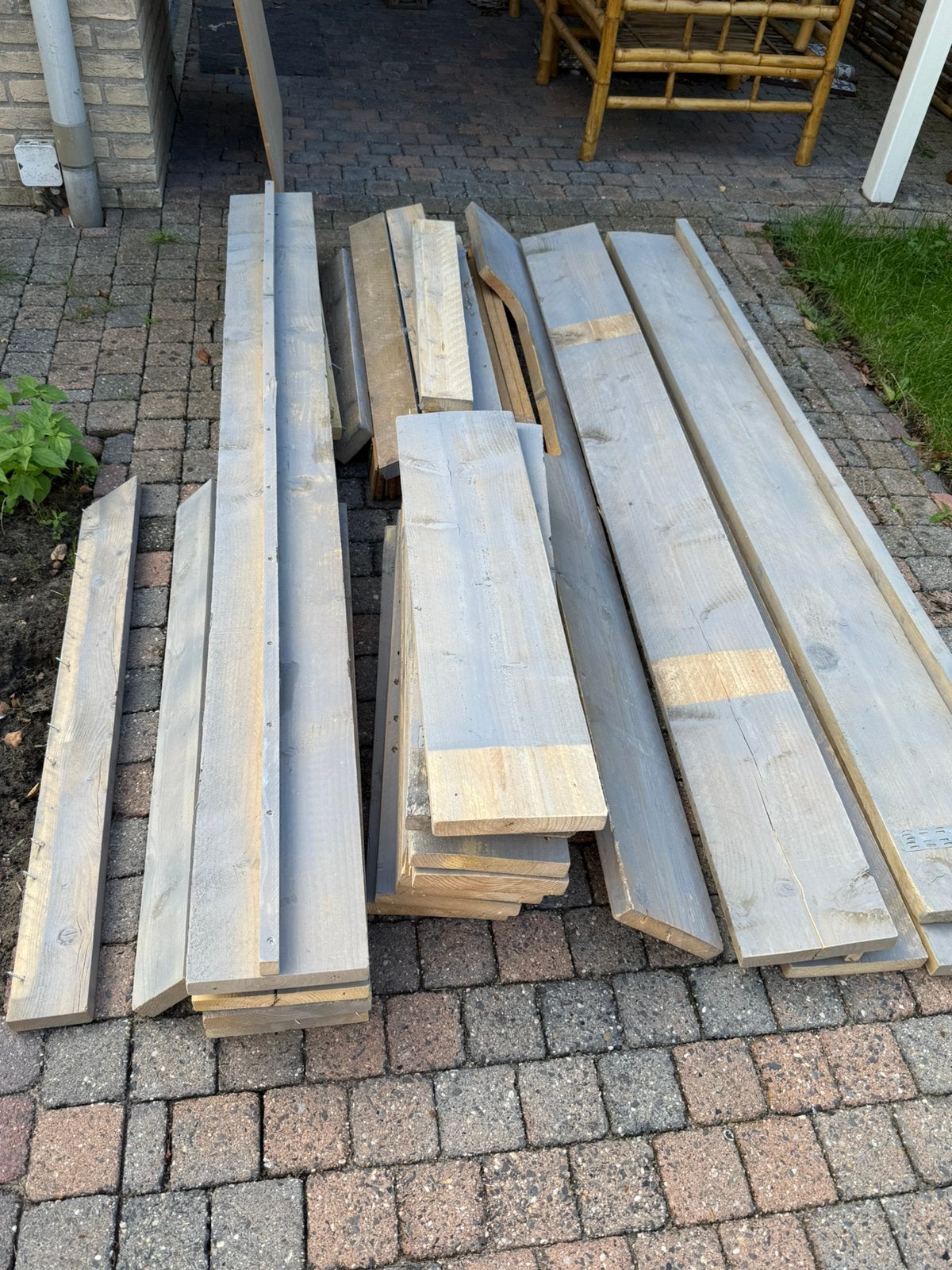 Stijgerhout planken. Droog, Tuin en Terras, Ophalen, Gebruikt, Planken, Hardhout