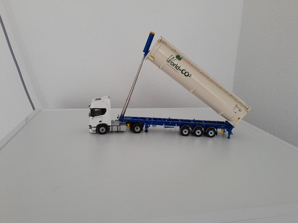 Scania Highline De Wit Transport met Kiepbulk container, Hobby en Vrije tijd, Modelauto's | 1:50, Verzenden, Nieuw, Bus of Vrachtwagen