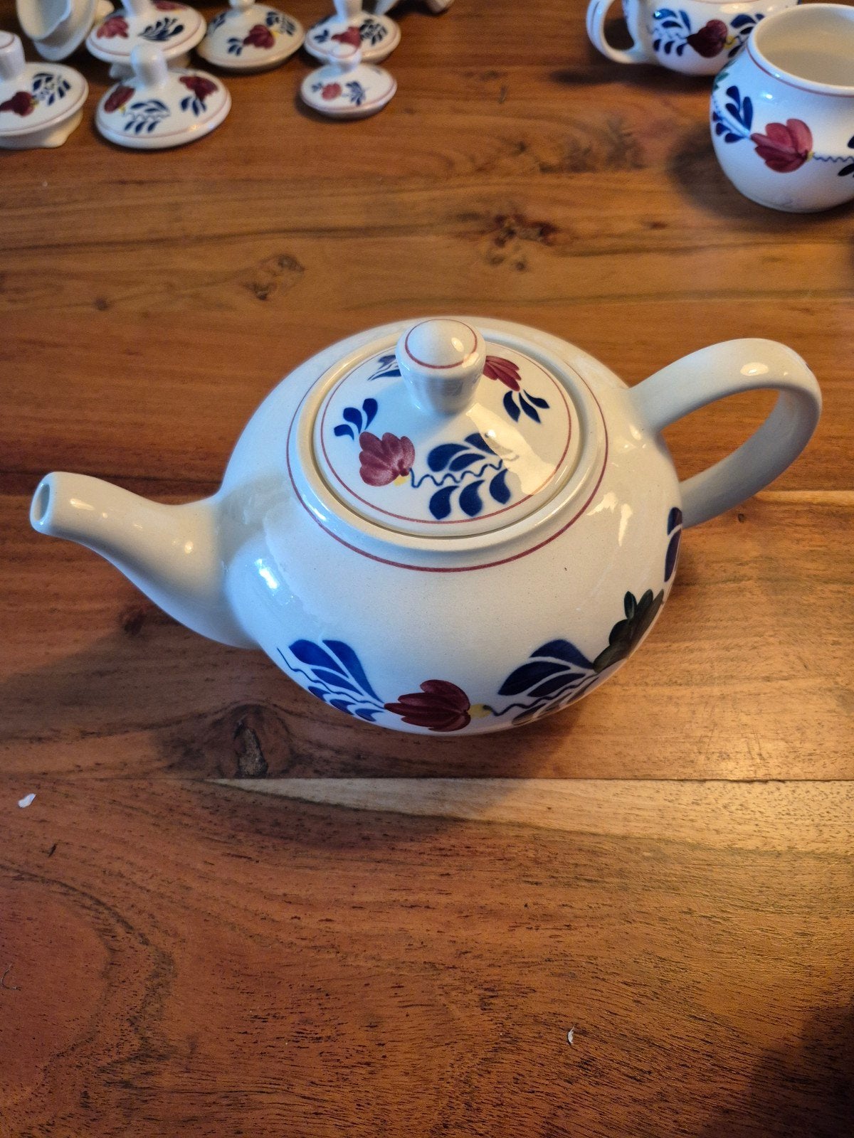 Boerenbont theepot - Boch Made in Belgium, Ophalen of Verzenden